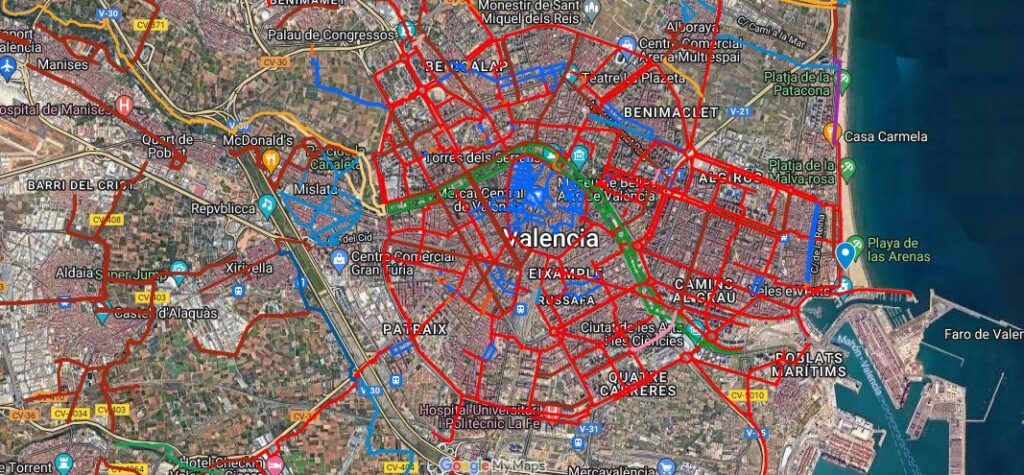 Les pistes cyclables à València