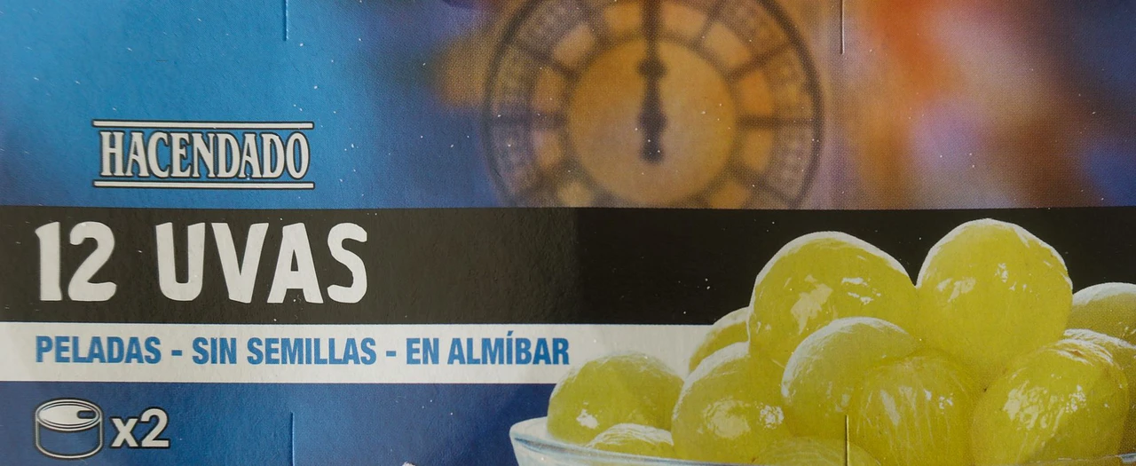 Uvas de la suerte épluchés et sans pépins