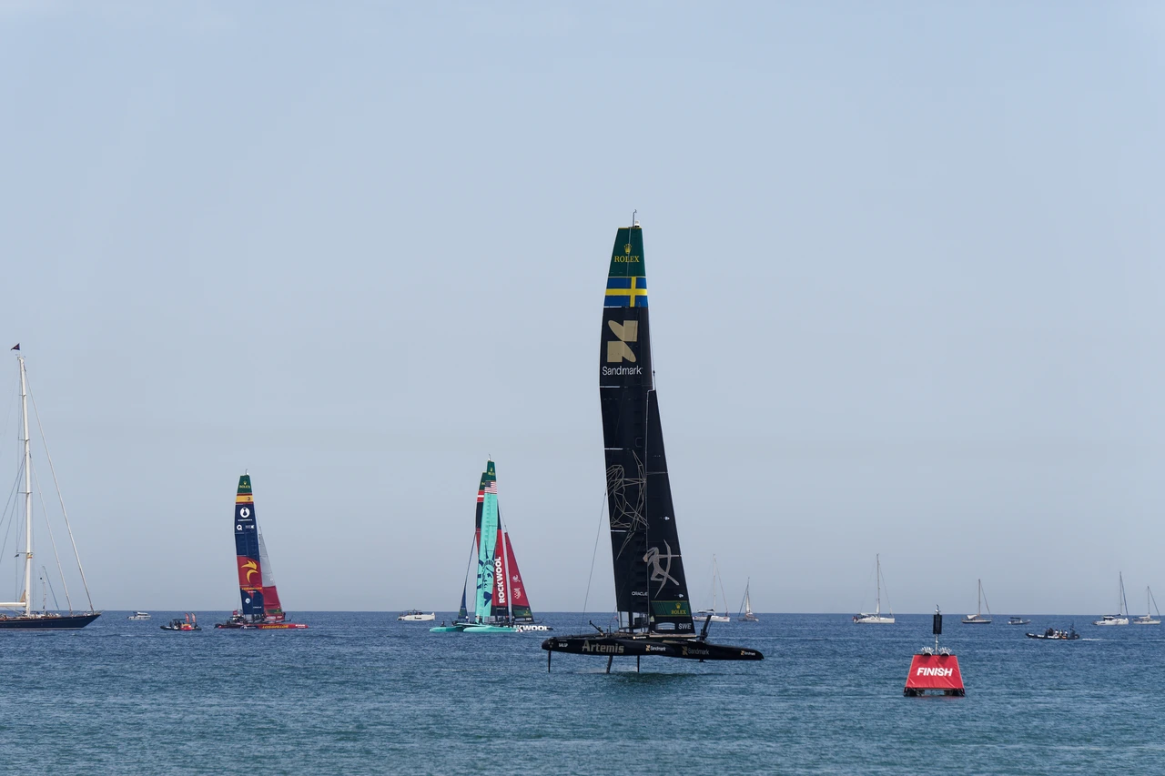 SailGP Valencia - L équipe Sandmark suédoise au finish