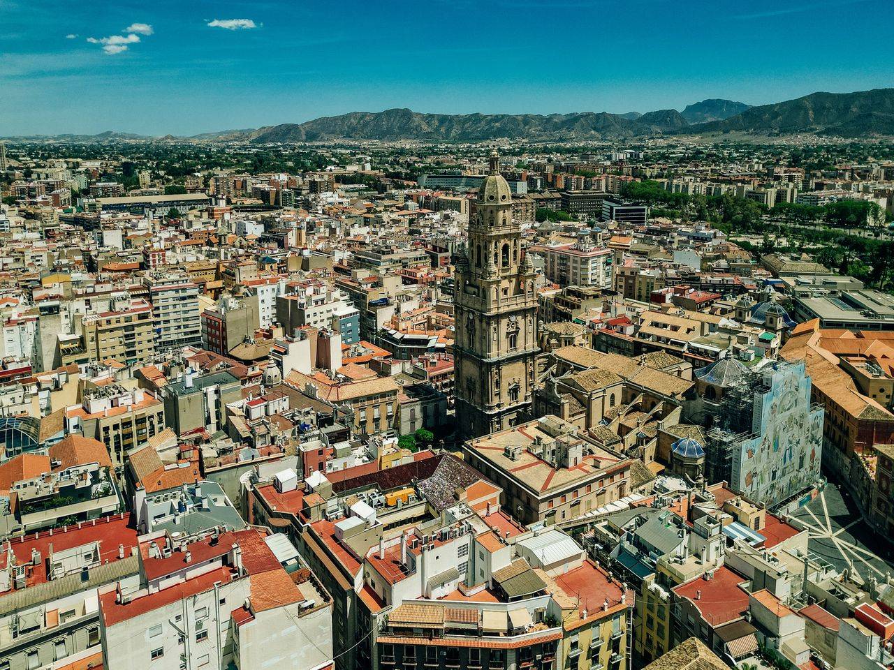 Vue aérienne de Murcia